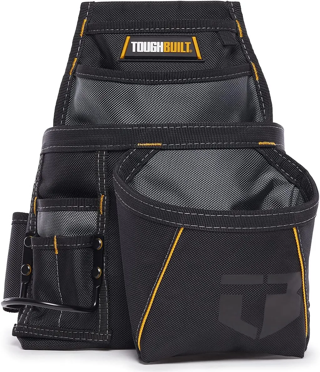 ToughBuilt - Carpenter Pouch with a Tiered Design 10 Pockets - Polyester 87%, PE Board 2%, Metal 5%, Webbing 5%, TPR Logo 1% - Easy to Use, Durable and Heavy Duty - (TB-201)