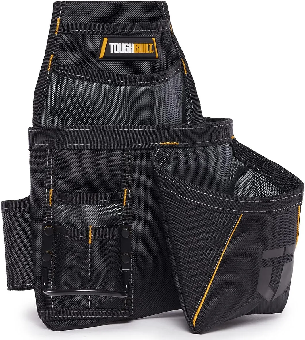 ToughBuilt - Carpenter Pouch with a Tiered Design 10 Pockets - Polyester 87%, PE Board 2%, Metal 5%, Webbing 5%, TPR Logo 1% - Easy to Use, Durable and Heavy Duty - (TB-201)