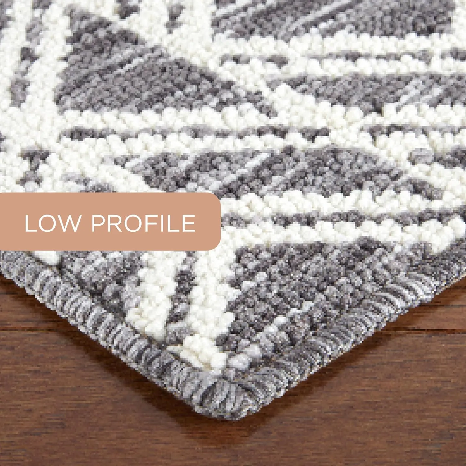 TOWN & COUNTRY EVERYDAY Walker Modern Diamond Everwash™ Washable Multi-Use Decorative Rug, Tufted Kitchen Runner Rug, Low-Profile Door Mat, Bath Rug with Non-Slip Backing, Dark Grey, 24"x72"
