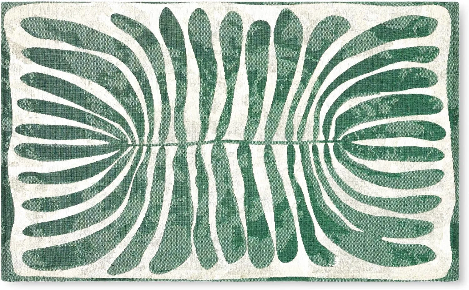 TOWN & COUNTRY LUXE Livie Matisse Cutout Everwash Washable Multi-Use Decorative Rug, Kitchen, Low-Profile Door Mat, Bedroom and Dorm Room With Non-Slip Backing, Green, 24"x40"