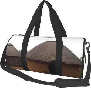 Traditional housing in ghana Travel Duffle Bag for Men Women Sport Gym Bag Foldable Weekender Bag Carry on Overnight Bag for Travel Swimming Basketball