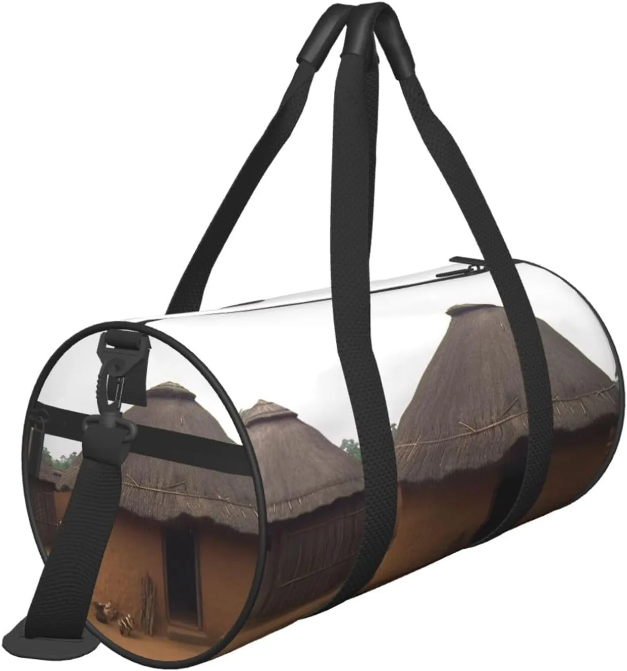 Traditional housing in ghana Travel Duffle Bag for Men Women Sport Gym Bag Foldable Weekender Bag Carry on Overnight Bag for Travel Swimming Basketball