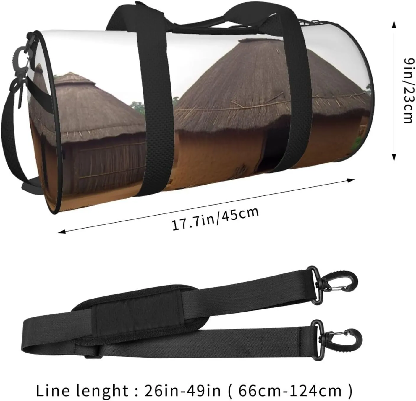 Traditional housing in ghana Travel Duffle Bag for Men Women Sport Gym Bag Foldable Weekender Bag Carry on Overnight Bag for Travel Swimming Basketball