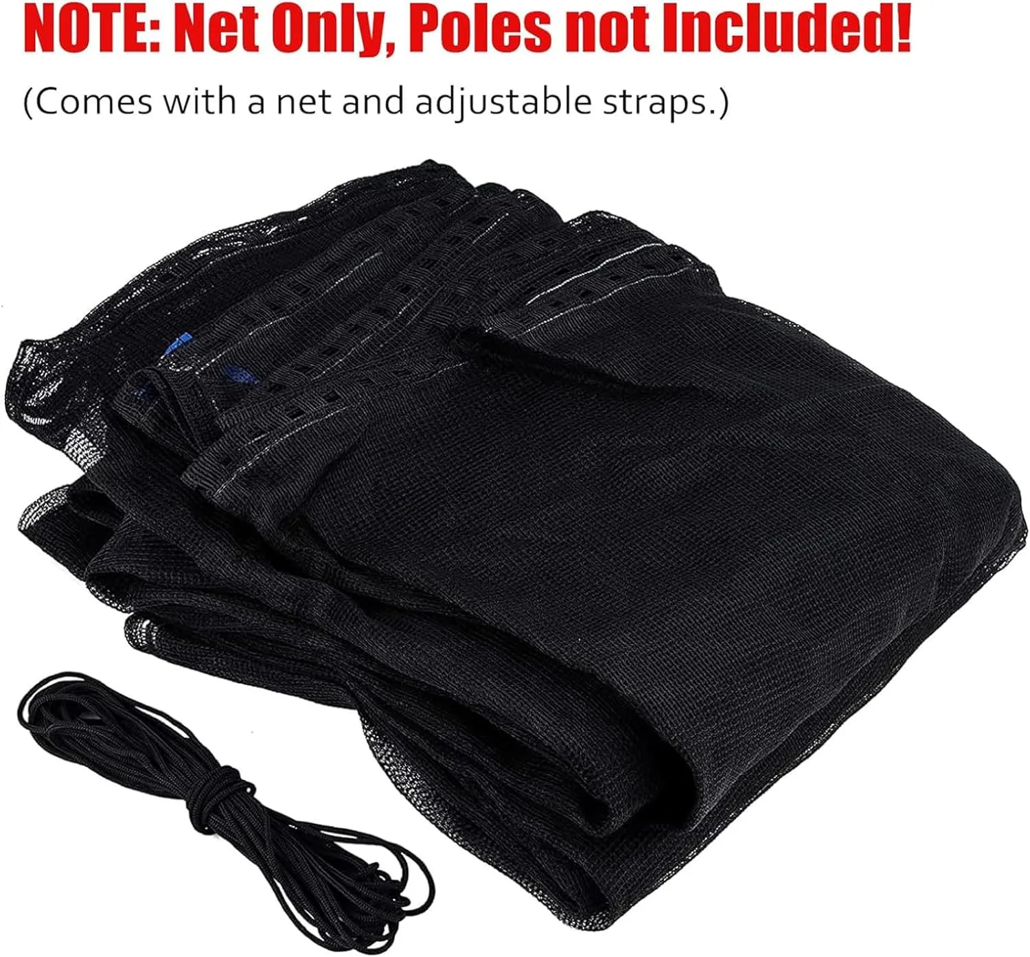 Trampoline Safety Net Replacement, 16FT Round Trampoline Accessories with Zippers and Buckles, UV Resistant Tear Resistant Trampoline Enclosure Surround Netting, Net Only