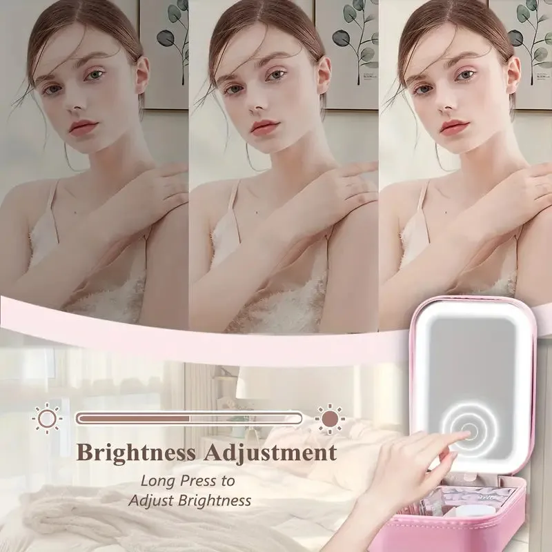 Travel Compact Touch Screen Tabletop Cosmetic Makeup Mirror with LED and 1200mAh