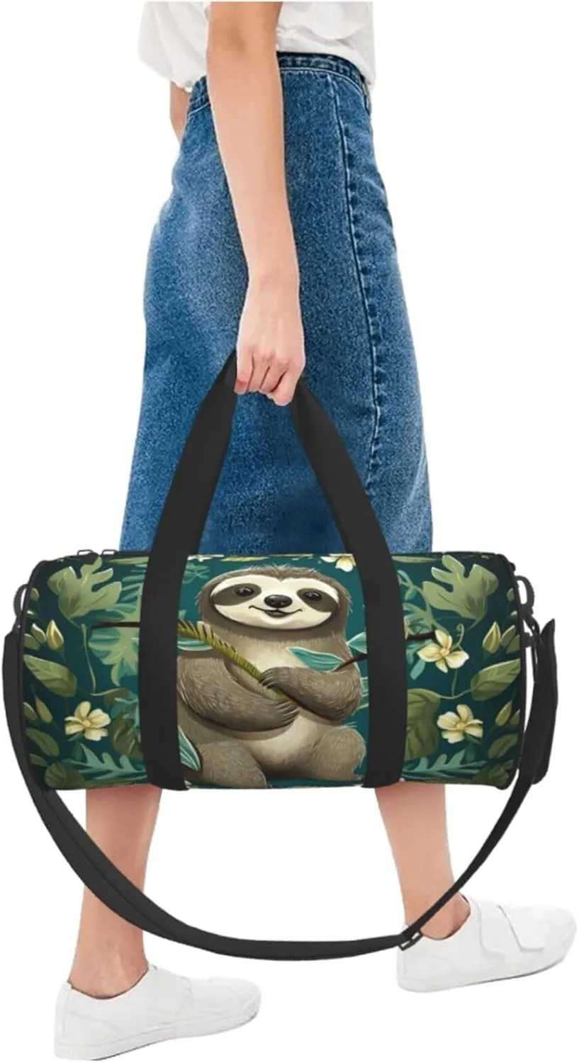 Travel Duffle Bag Weekender Bags for Men Women with Shoe Compartment Large Capacity Weekender Overnight Bag Adorable Sloth Carry On Tote Bags Sport Gym Bag for Travel Yoga