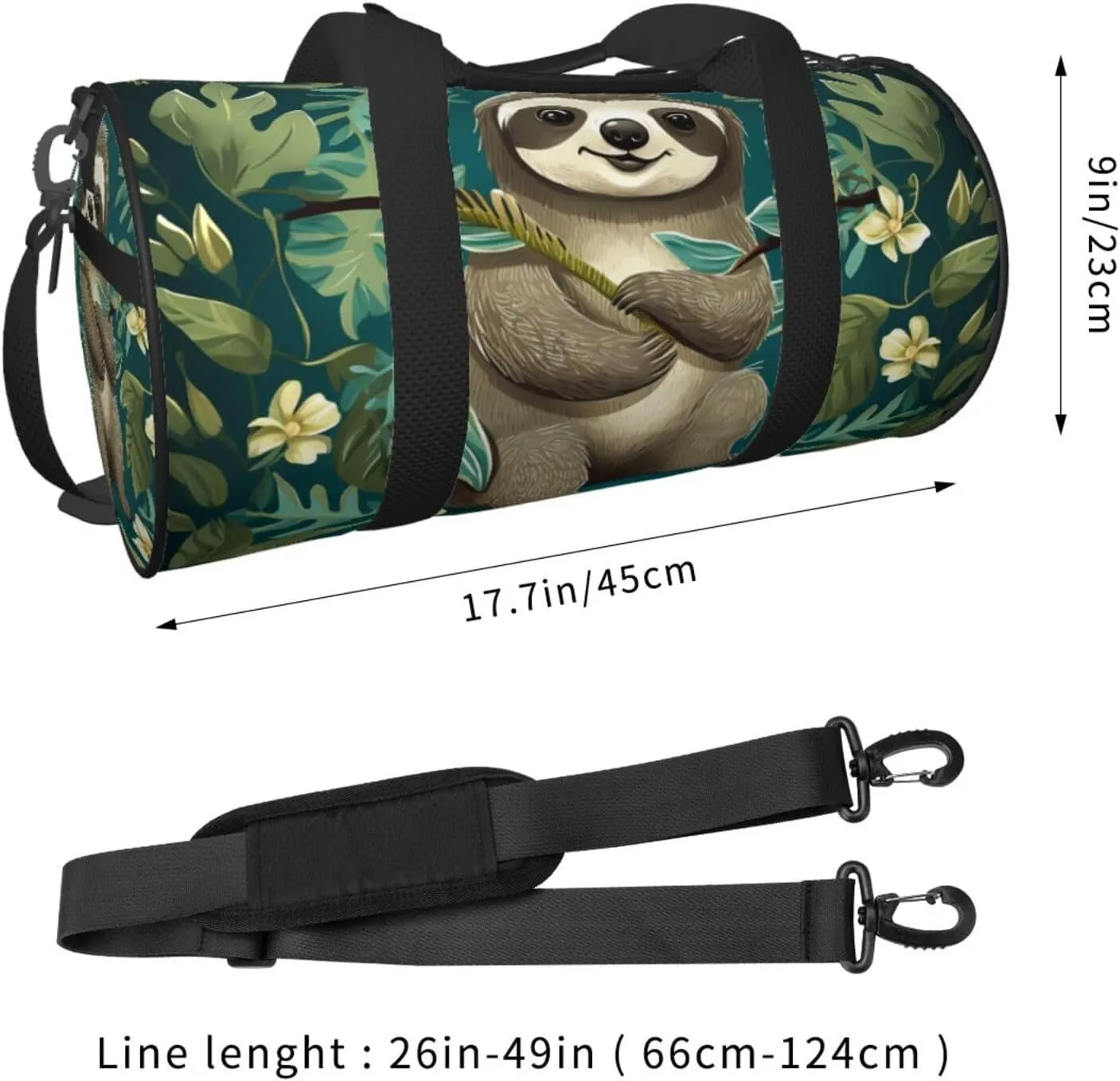 Travel Duffle Bag Weekender Bags for Men Women with Shoe Compartment Large Capacity Weekender Overnight Bag Adorable Sloth Carry On Tote Bags Sport Gym Bag for Travel Yoga