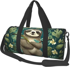 Travel Duffle Bag Weekender Bags for Men Women with Shoe Compartment Large Capacity Weekender Overnight Bag Adorable Sloth Carry On Tote Bags Sport Gym Bag for Travel Yoga