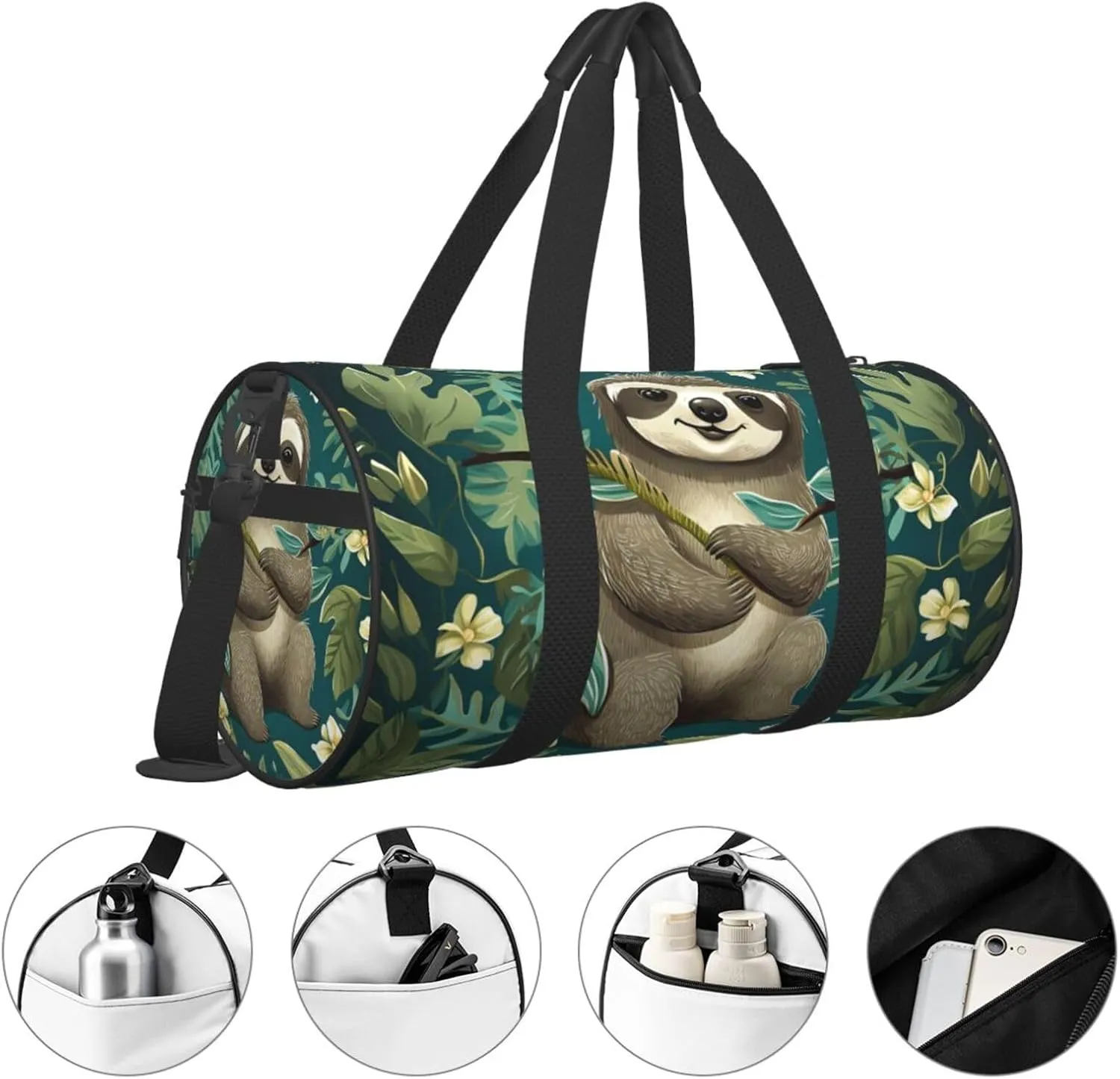 Travel Duffle Bag Weekender Bags for Men Women with Shoe Compartment Large Capacity Weekender Overnight Bag Adorable Sloth Carry On Tote Bags Sport Gym Bag for Travel Yoga