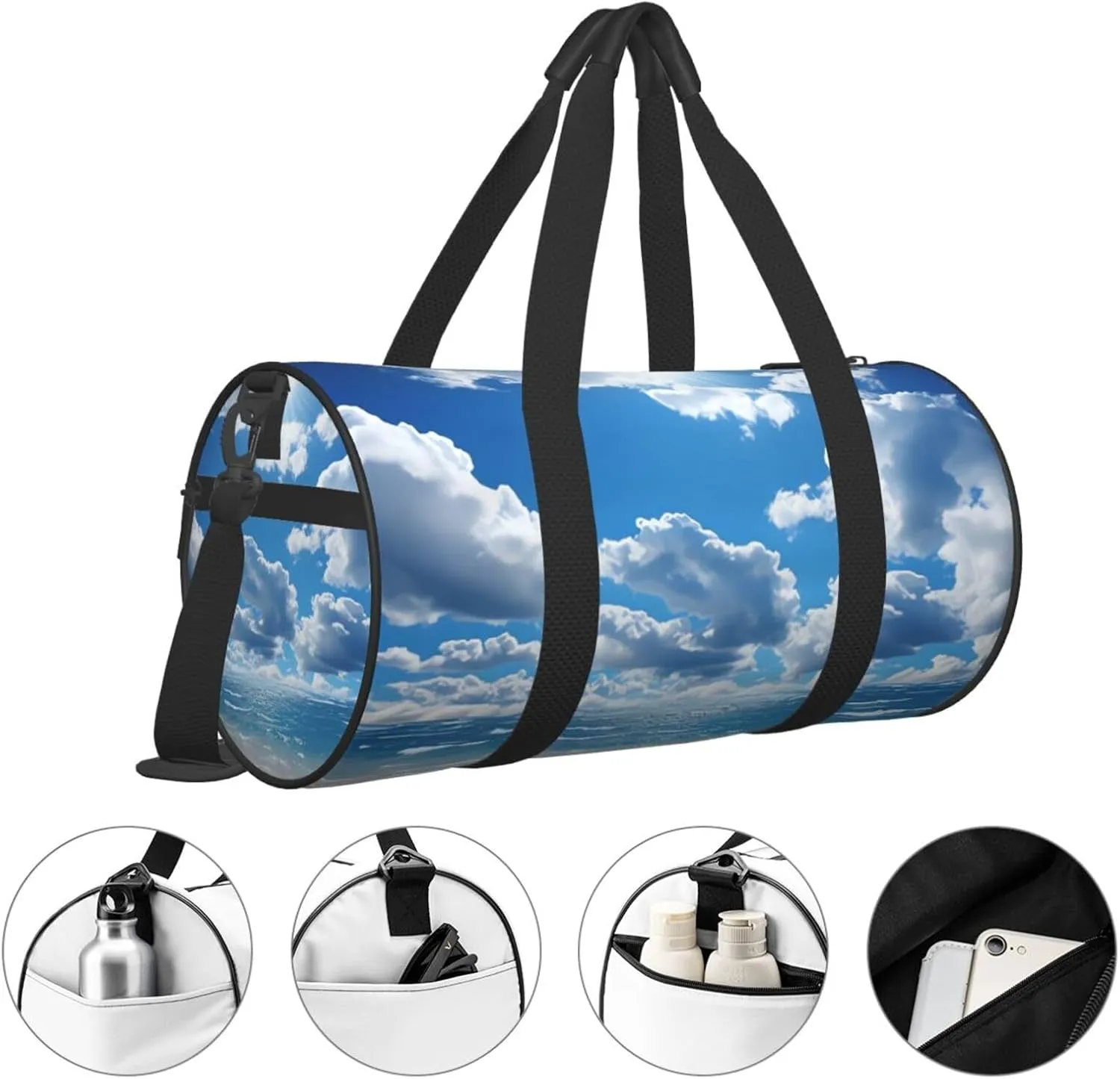 Travel Duffle Bag Weekender Bags for Men Women with Shoe Compartment Large Capacity Weekender Overnight Bag Blue Carry On Tote Bags Sport Gym Bag for Travel Yoga