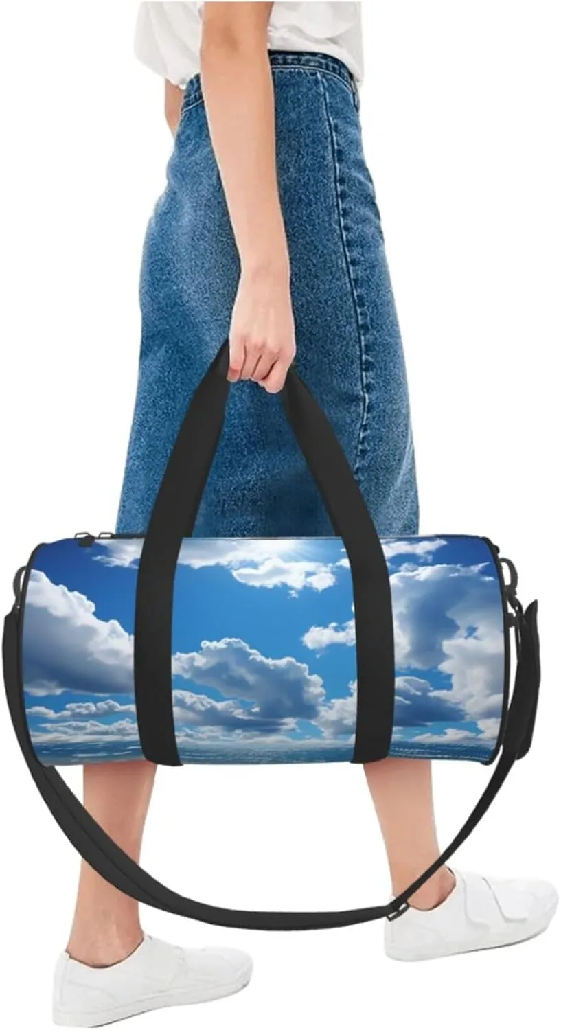 Travel Duffle Bag Weekender Bags for Men Women with Shoe Compartment Large Capacity Weekender Overnight Bag Blue Carry On Tote Bags Sport Gym Bag for Travel Yoga