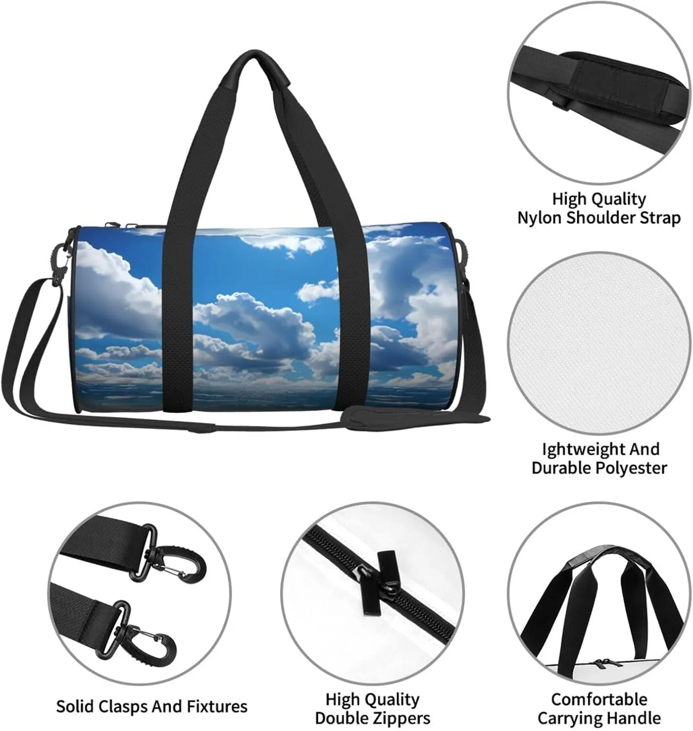 Travel Duffle Bag Weekender Bags for Men Women with Shoe Compartment Large Capacity Weekender Overnight Bag Blue Carry On Tote Bags Sport Gym Bag for Travel Yoga