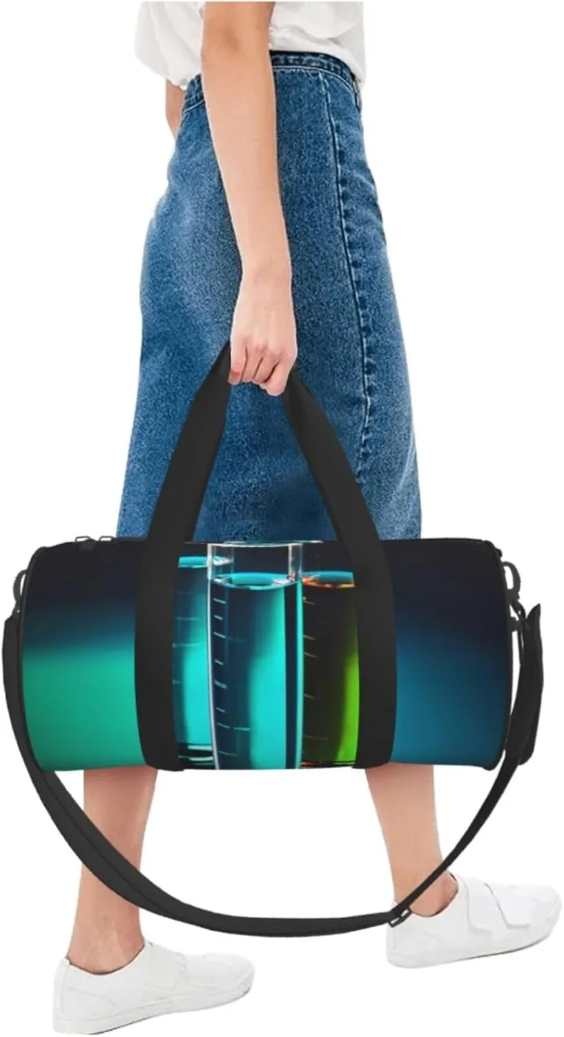 Travel Duffle Bag Weekender Bags For Men Women With Shoe Compartment Large Capacity Weekender Overnight Bag Chemistry Test Tube Carry On Tote Bags Sport Gym Bag For Travel Yoga