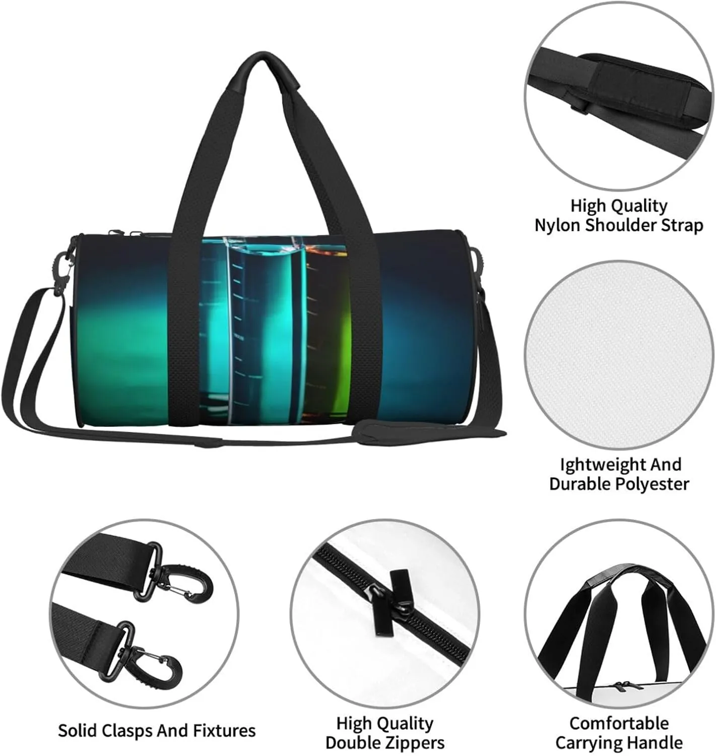 Travel Duffle Bag Weekender Bags For Men Women With Shoe Compartment Large Capacity Weekender Overnight Bag Chemistry Test Tube Carry On Tote Bags Sport Gym Bag For Travel Yoga