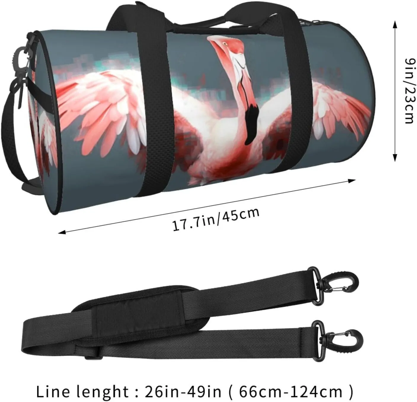 Travel Duffle Bag Weekender Bags for Men Women with Shoe Compartment Large Capacity Weekender Overnight Bag Flamingo Carry On Tote Bags Sport Gym Bag for Travel Yoga