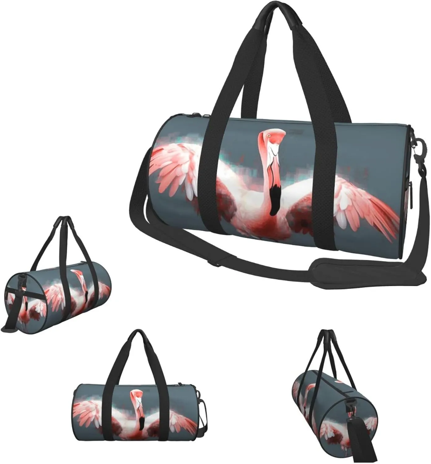 Travel Duffle Bag Weekender Bags for Men Women with Shoe Compartment Large Capacity Weekender Overnight Bag Flamingo Carry On Tote Bags Sport Gym Bag for Travel Yoga