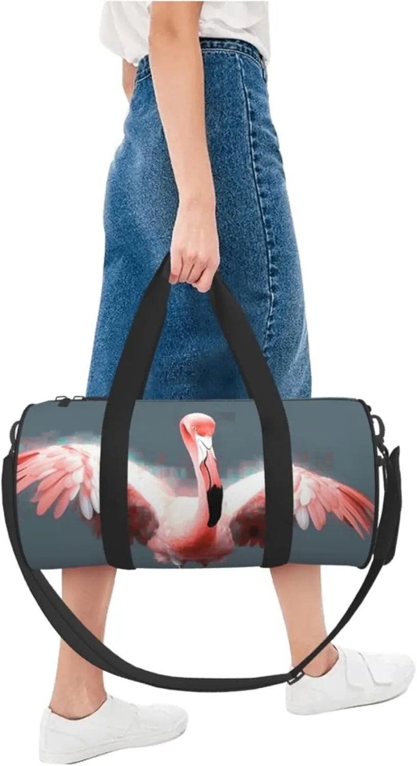 Travel Duffle Bag Weekender Bags for Men Women with Shoe Compartment Large Capacity Weekender Overnight Bag Flamingo Carry On Tote Bags Sport Gym Bag for Travel Yoga