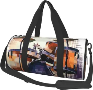 Travel Duffle Bag Weekender Bags for Men Women with Shoe Compartment Large Capacity Weekender Overnight Bag Jazz Drum Carry On Tote Bags Sport Gym Bag for Travel Yoga