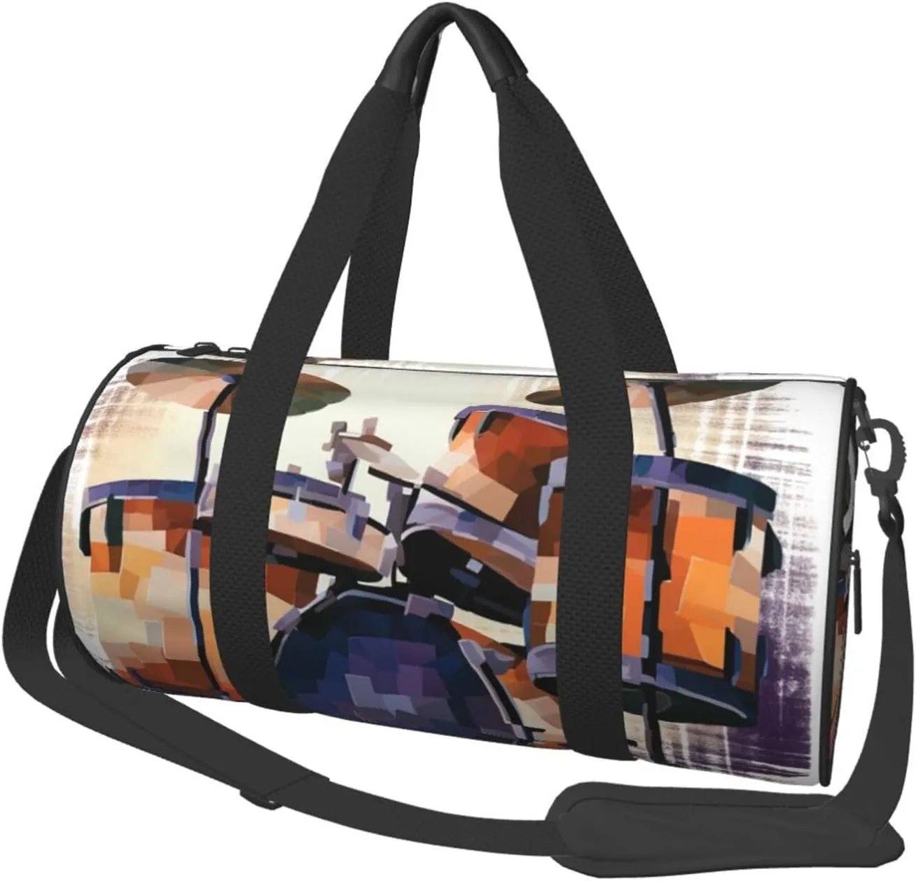 Travel Duffle Bag Weekender Bags for Men Women with Shoe Compartment Large Capacity Weekender Overnight Bag Jazz Drum Carry On Tote Bags Sport Gym Bag for Travel Yoga