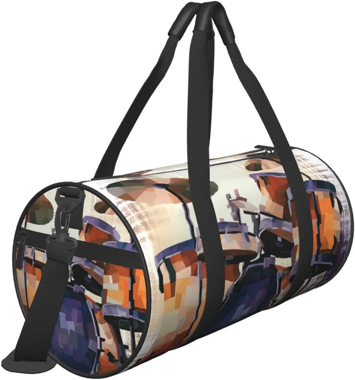 Travel Duffle Bag Weekender Bags for Men Women with Shoe Compartment Large Capacity Weekender Overnight Bag Jazz Drum Carry On Tote Bags Sport Gym Bag for Travel Yoga