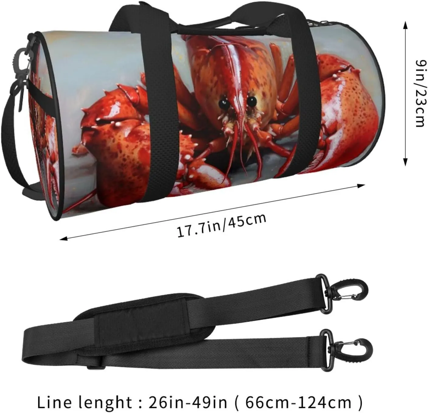 Travel Duffle Bag Weekender Bags for Men Women with Shoe Compartment Large Capacity Weekender Overnight Bag Lobster Carry On Tote Bags Sport Gym Bag for Travel Yoga