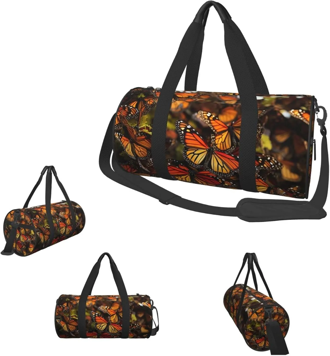 Travel Duffle Bag Weekender Bags For Men Women With Shoe Compartment Large Capacity Weekender Overnight Bag Monarch Butterflies Carry On Tote Bags Sport Gym Bag For Travel Yoga