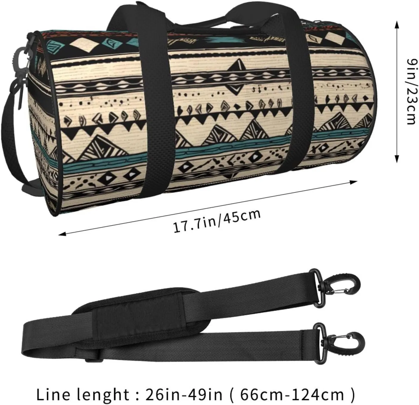 Travel Duffle Bag Weekender Bags For Men Women With Shoe Compartment Large Capacity Weekender Overnight Bag Native American Patterns Carry On Tote Bags Sport Gym Bag For Travel Yoga