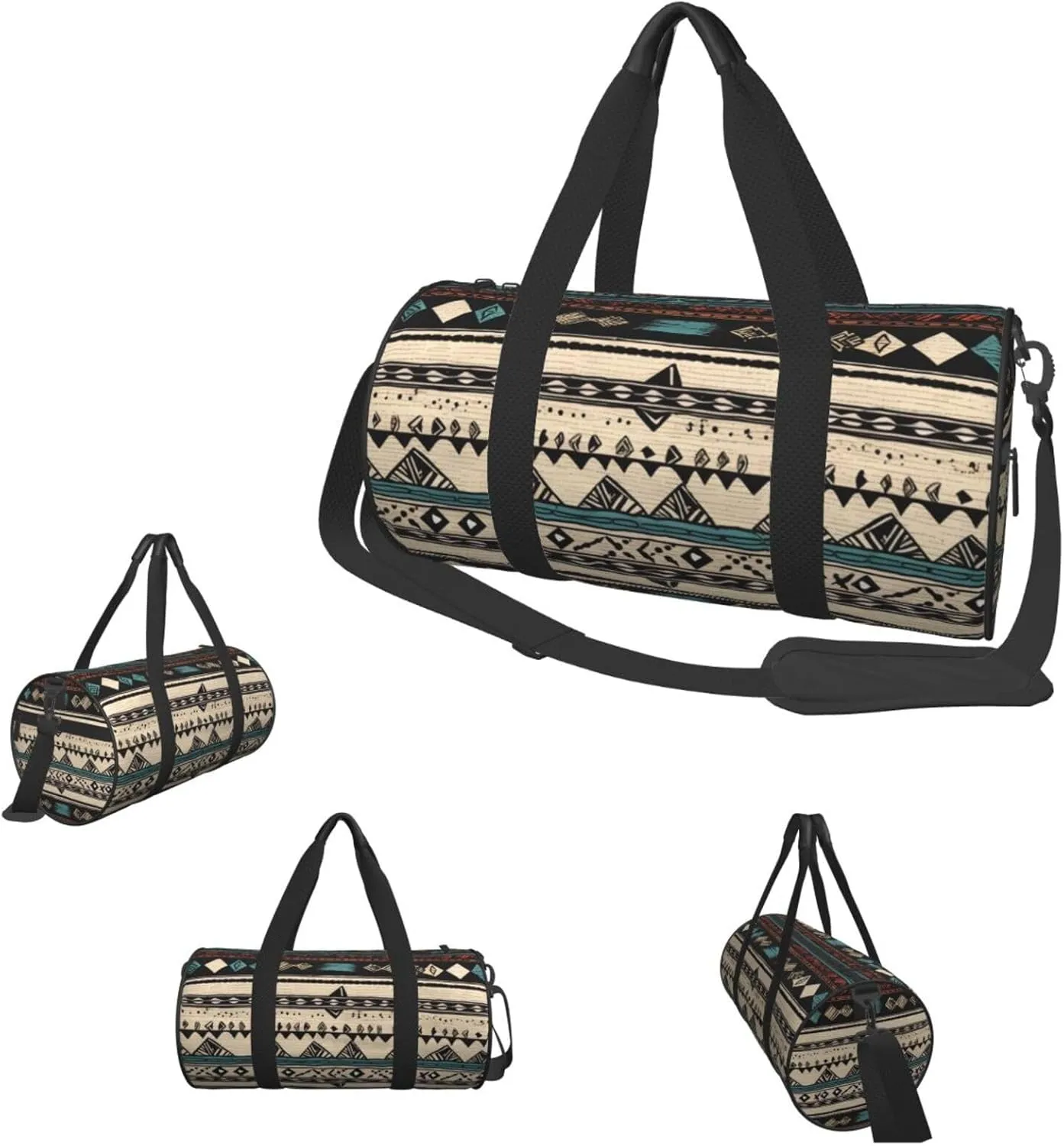 Travel Duffle Bag Weekender Bags For Men Women With Shoe Compartment Large Capacity Weekender Overnight Bag Native American Patterns Carry On Tote Bags Sport Gym Bag For Travel Yoga