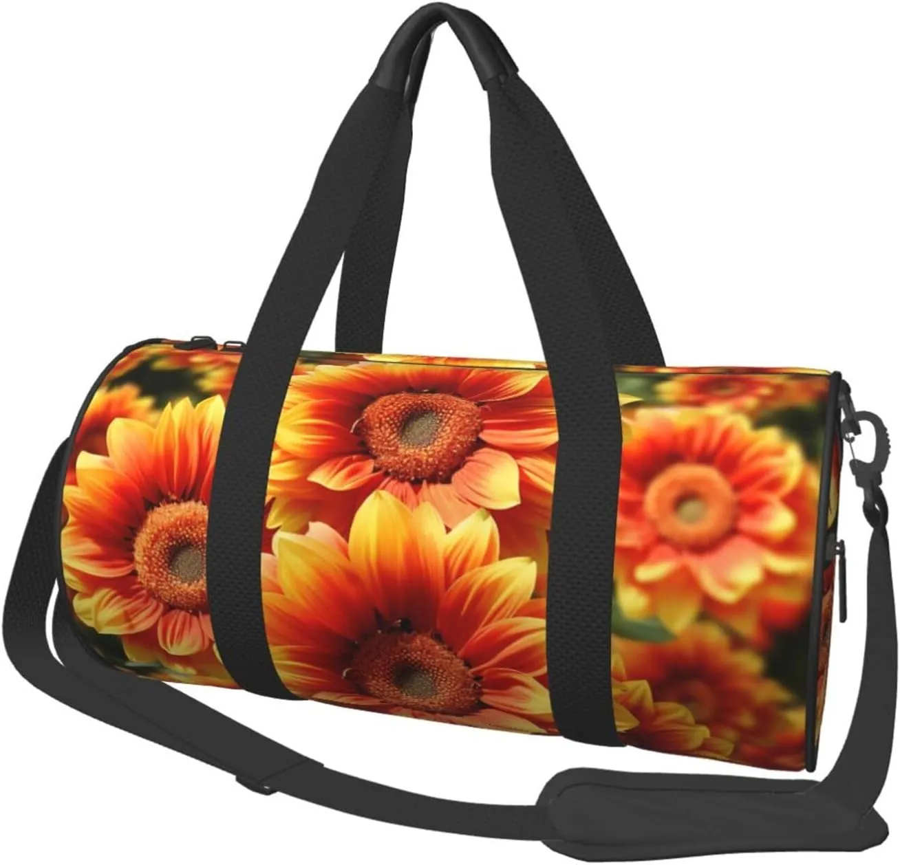 Travel Duffle Bag Weekender Bags For Men Women With Shoe Compartment Large Capacity Weekender Overnight Bag Orange Sunflower Carry On Tote Bags Sport Gym Bag For Travel Yoga