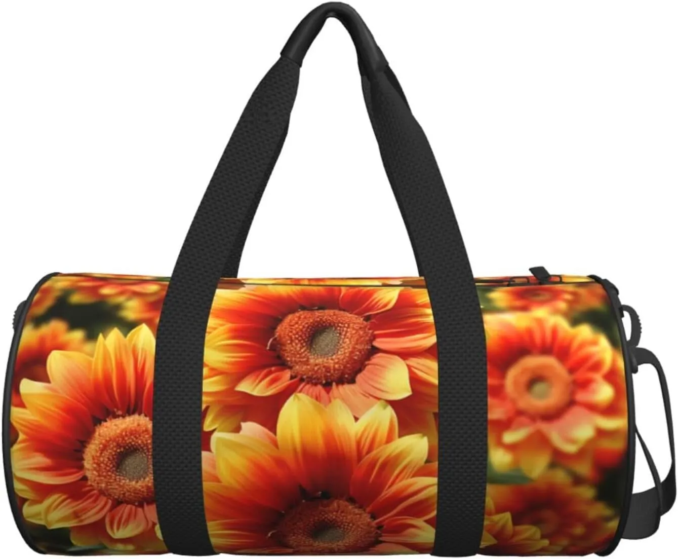 Travel Duffle Bag Weekender Bags For Men Women With Shoe Compartment Large Capacity Weekender Overnight Bag Orange Sunflower Carry On Tote Bags Sport Gym Bag For Travel Yoga