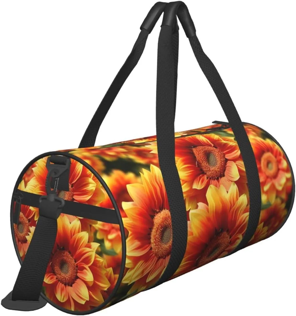 Travel Duffle Bag Weekender Bags For Men Women With Shoe Compartment Large Capacity Weekender Overnight Bag Orange Sunflower Carry On Tote Bags Sport Gym Bag For Travel Yoga