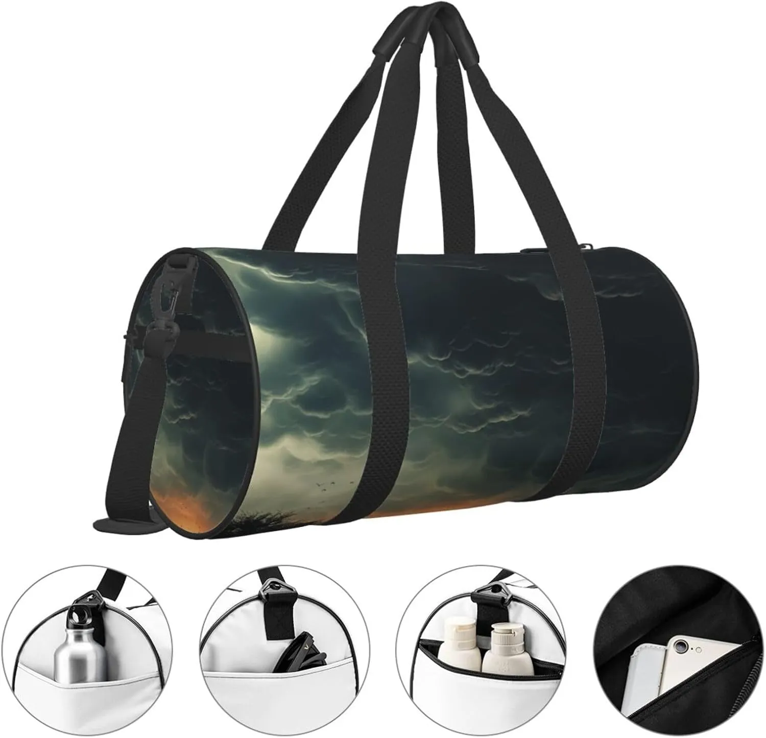 Travel Duffle Bag Weekender Bags For Men Women With Shoe Compartment Large Capacity Weekender Overnight Bag Overcast Carry On Tote Bags Sport Gym Bag For Travel Yoga