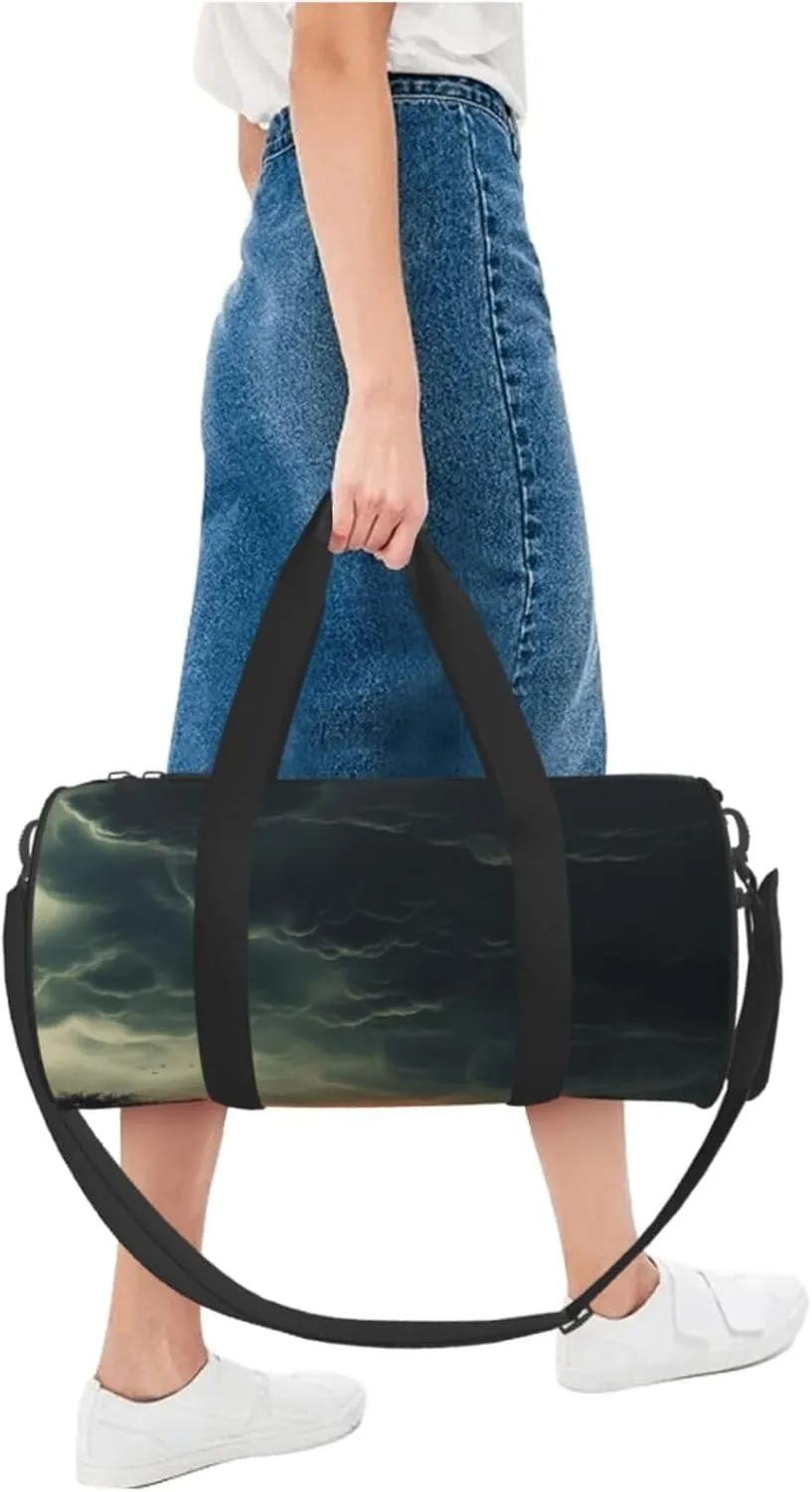 Travel Duffle Bag Weekender Bags For Men Women With Shoe Compartment Large Capacity Weekender Overnight Bag Overcast Carry On Tote Bags Sport Gym Bag For Travel Yoga