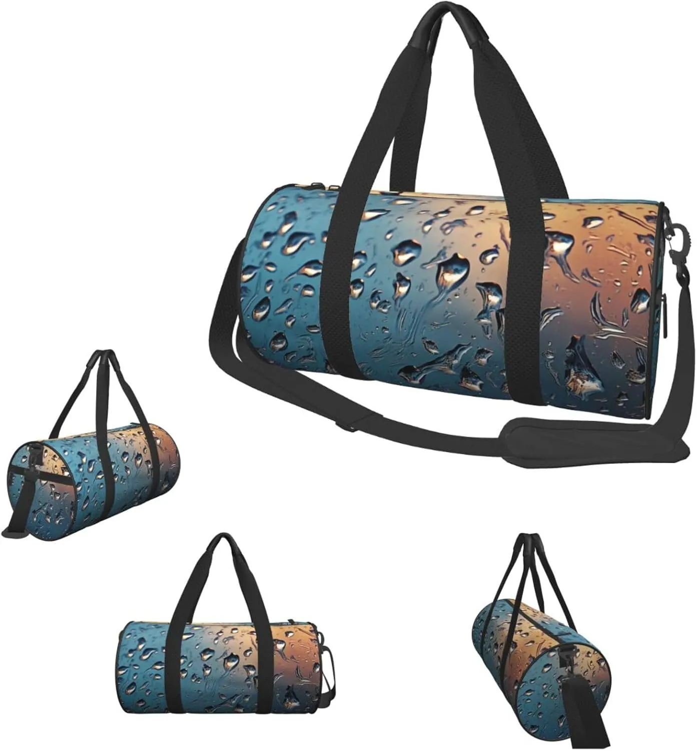 Travel Duffle Bag Weekender Bags For Men Women With Shoe Compartment Large Capacity Weekender Overnight Bag Rain Drops On Glass Carry On Tote Bags Sport Gym Bag For Travel Yoga