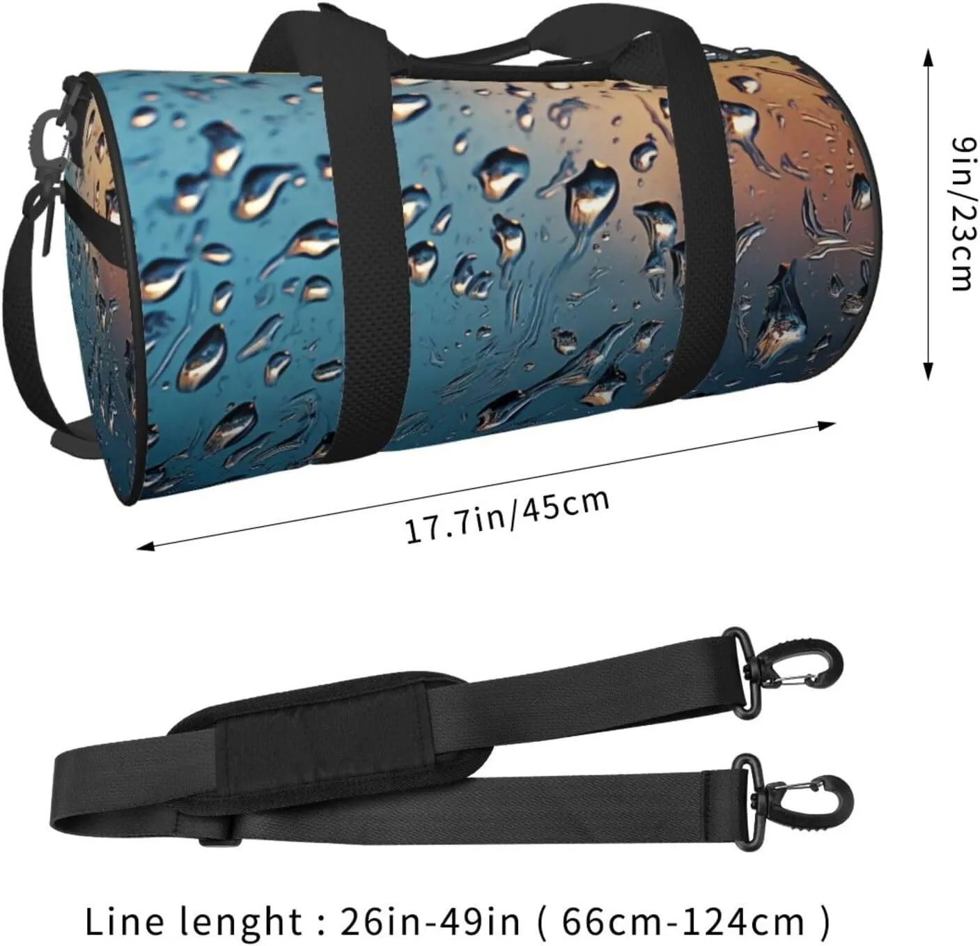 Travel Duffle Bag Weekender Bags For Men Women With Shoe Compartment Large Capacity Weekender Overnight Bag Rain Drops On Glass Carry On Tote Bags Sport Gym Bag For Travel Yoga