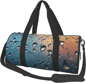 Travel Duffle Bag Weekender Bags For Men Women With Shoe Compartment Large Capacity Weekender Overnight Bag Rain Drops On Glass Carry On Tote Bags Sport Gym Bag For Travel Yoga