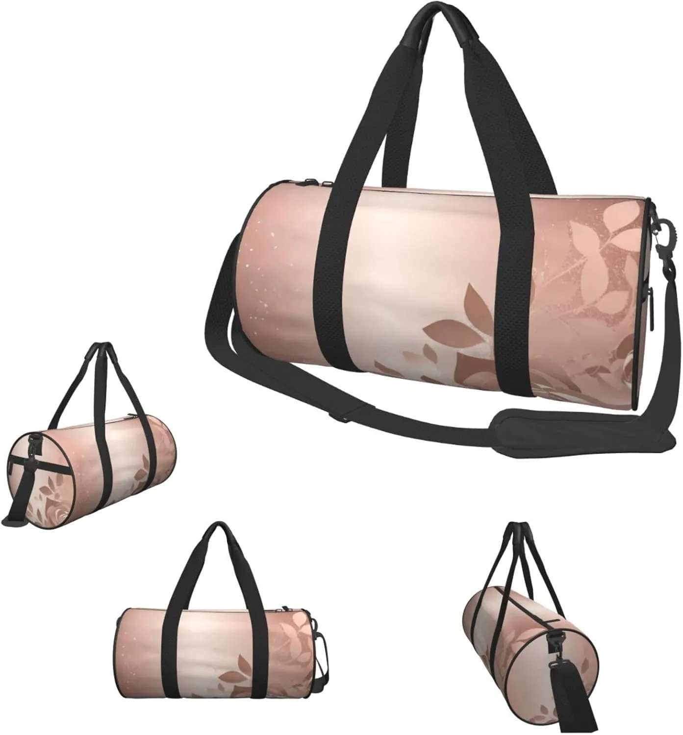 Travel Duffle Bag Weekender Bags For Men Women With Shoe Compartment Large Capacity Weekender Overnight Bag Rose Gold Wallpaper Carry On Tote Bags Sport Gym Bag For Travel Yoga