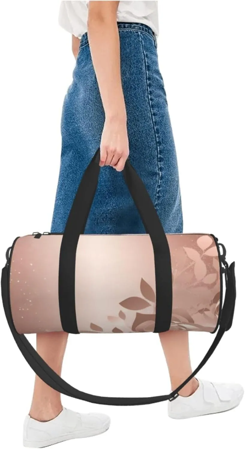 Travel Duffle Bag Weekender Bags For Men Women With Shoe Compartment Large Capacity Weekender Overnight Bag Rose Gold Wallpaper Carry On Tote Bags Sport Gym Bag For Travel Yoga