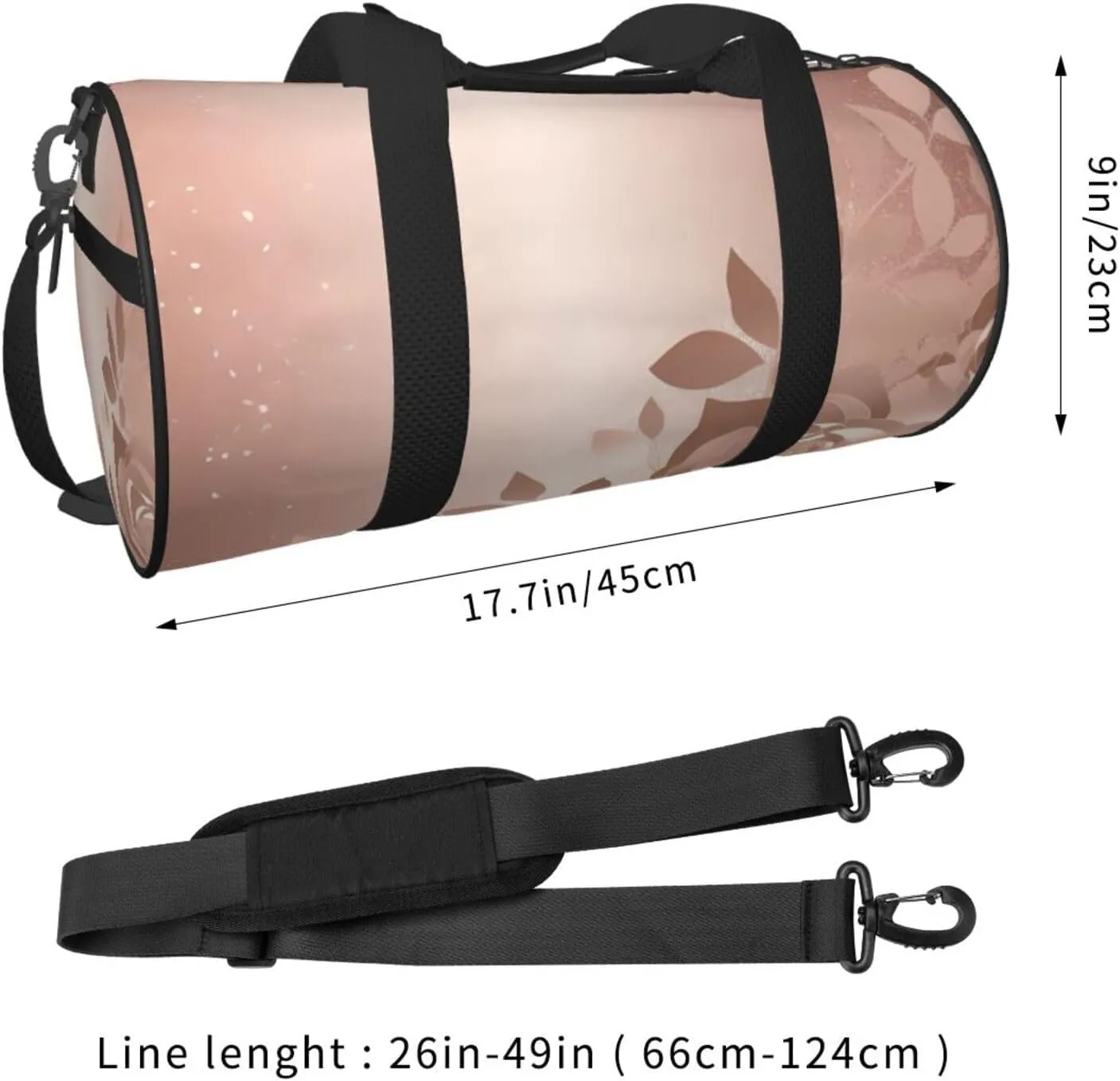 Travel Duffle Bag Weekender Bags For Men Women With Shoe Compartment Large Capacity Weekender Overnight Bag Rose Gold Wallpaper Carry On Tote Bags Sport Gym Bag For Travel Yoga