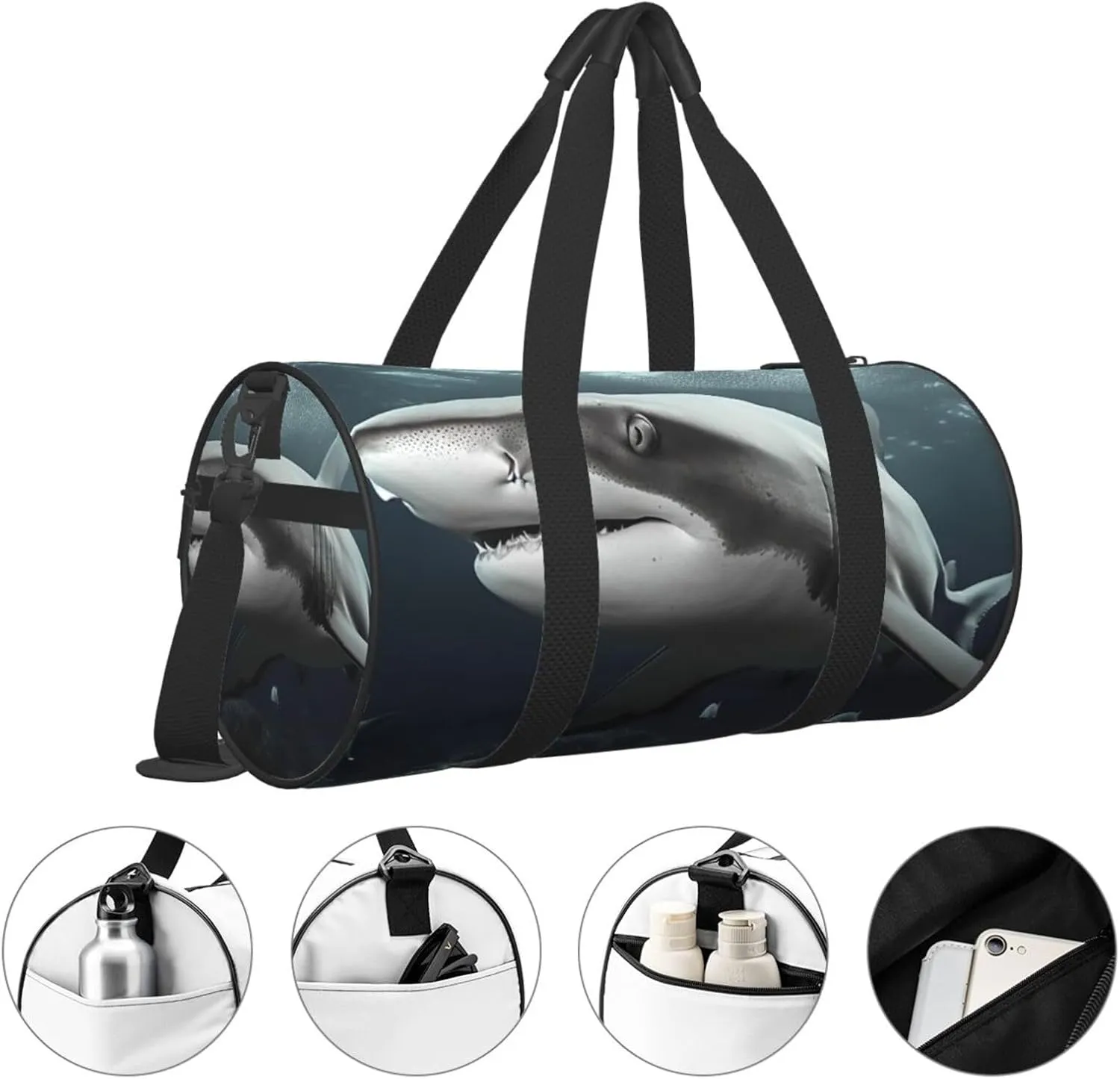 Travel Duffle Bag Weekender Bags For Men Women With Shoe Compartment Large Capacity Weekender Overnight Bag Shark Carry On Tote Bags Sport Gym Bag For Travel Yoga