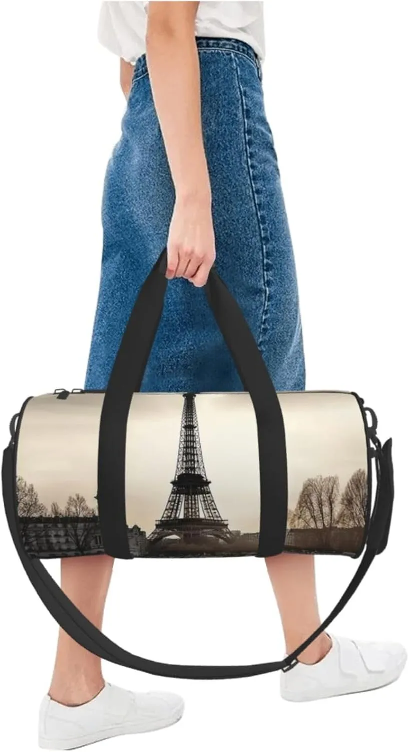 Travel Paris Travel Duffle Bag for Men Women Sport Gym Bag Foldable Weekender Bag Carry on Overnight Bag for Travel Swimming Basketball