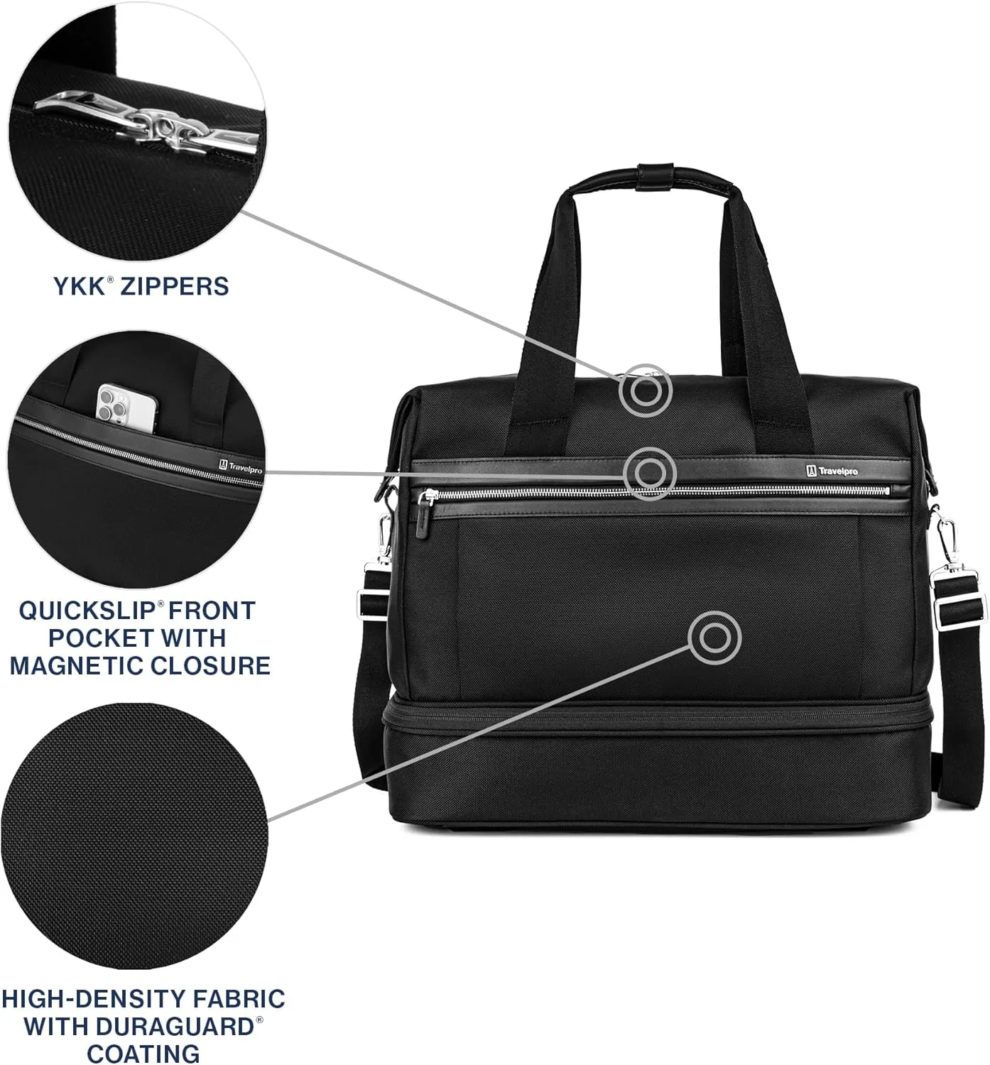Travelpro Platinum Elite Carry on Soft Travel Drop-Bottom Weekender Bag, Overnight, Men and Women