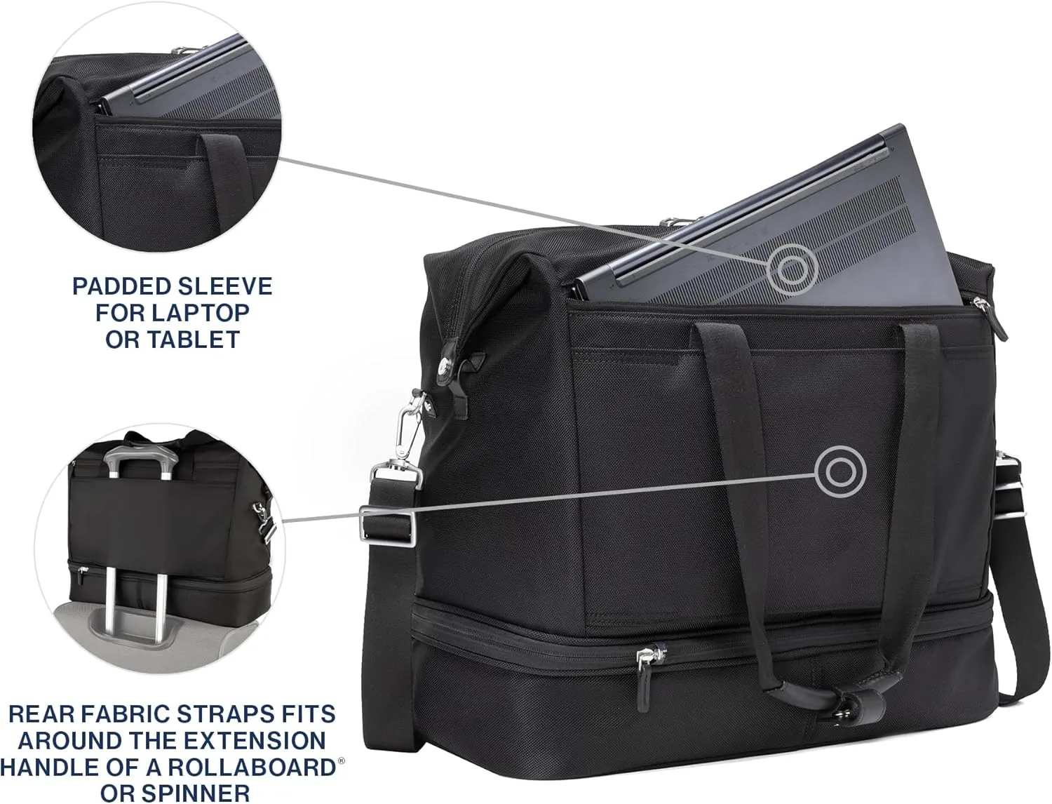 Travelpro Platinum Elite Carry on Soft Travel Drop-Bottom Weekender Bag, Overnight, Men and Women