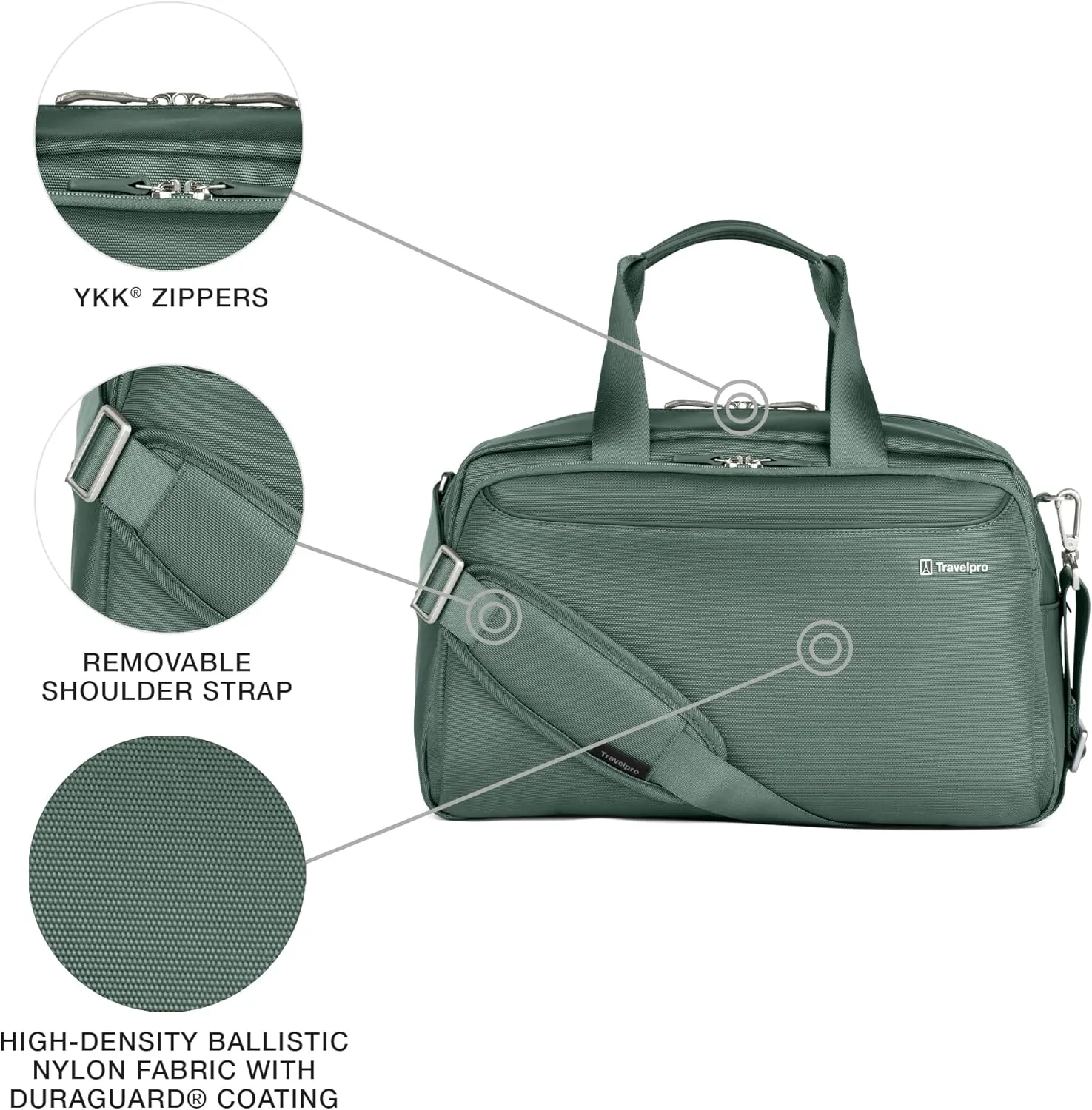Travelpro VersaPack  Lightweight Underseat Travel Tote Bag, Men and Women, Desert Sage Green,16.25 inches