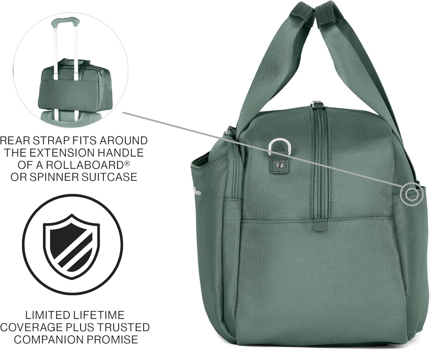 Travelpro VersaPack  Lightweight Underseat Travel Tote Bag, Men and Women, Desert Sage Green,16.25 inches