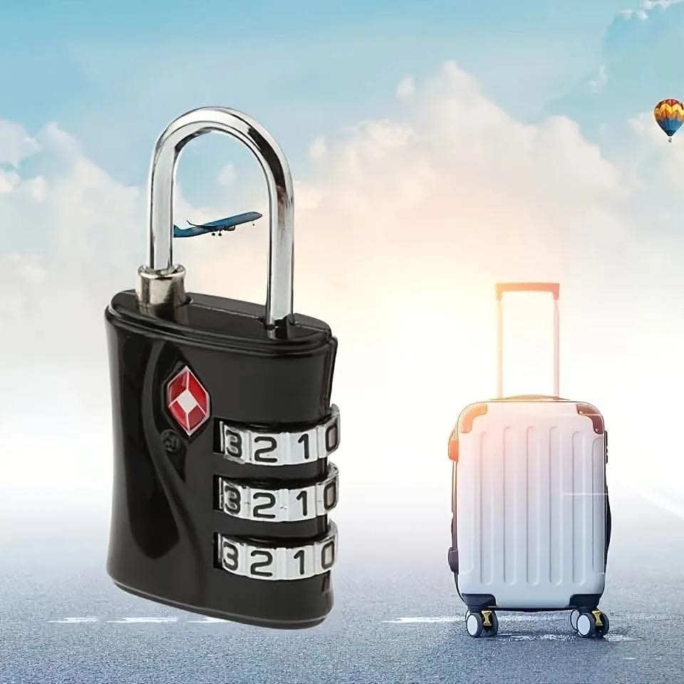TSA Luggage Locks – 3-Digit Combination Steel Padlocks for Suitcases