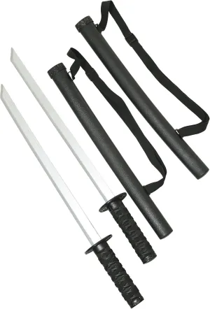 Two Sword Ninja Set - Toy Swords with Scabbards and Adjustable Straps, Complete Costume Accessory for Ages 14 