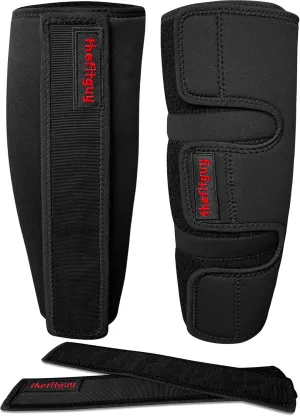Ultra Weightlifting Shin Guards | 10mm Shock-Absorbing Front Projection | Detachable Straps | Easy On-Off | 2 Extra Straps Included | For Deadlifts, Snatches, Cleans, Cross-Training and More