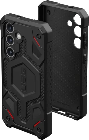 URBAN ARMOR GEAR UAG Designed for Samsung Galaxy S24 Case 6.2" Monarch Pro Kevlar Black, Magnetic Charging Rugged Military Drop-Proof Impact Resistant Non-Slip Protective Cover