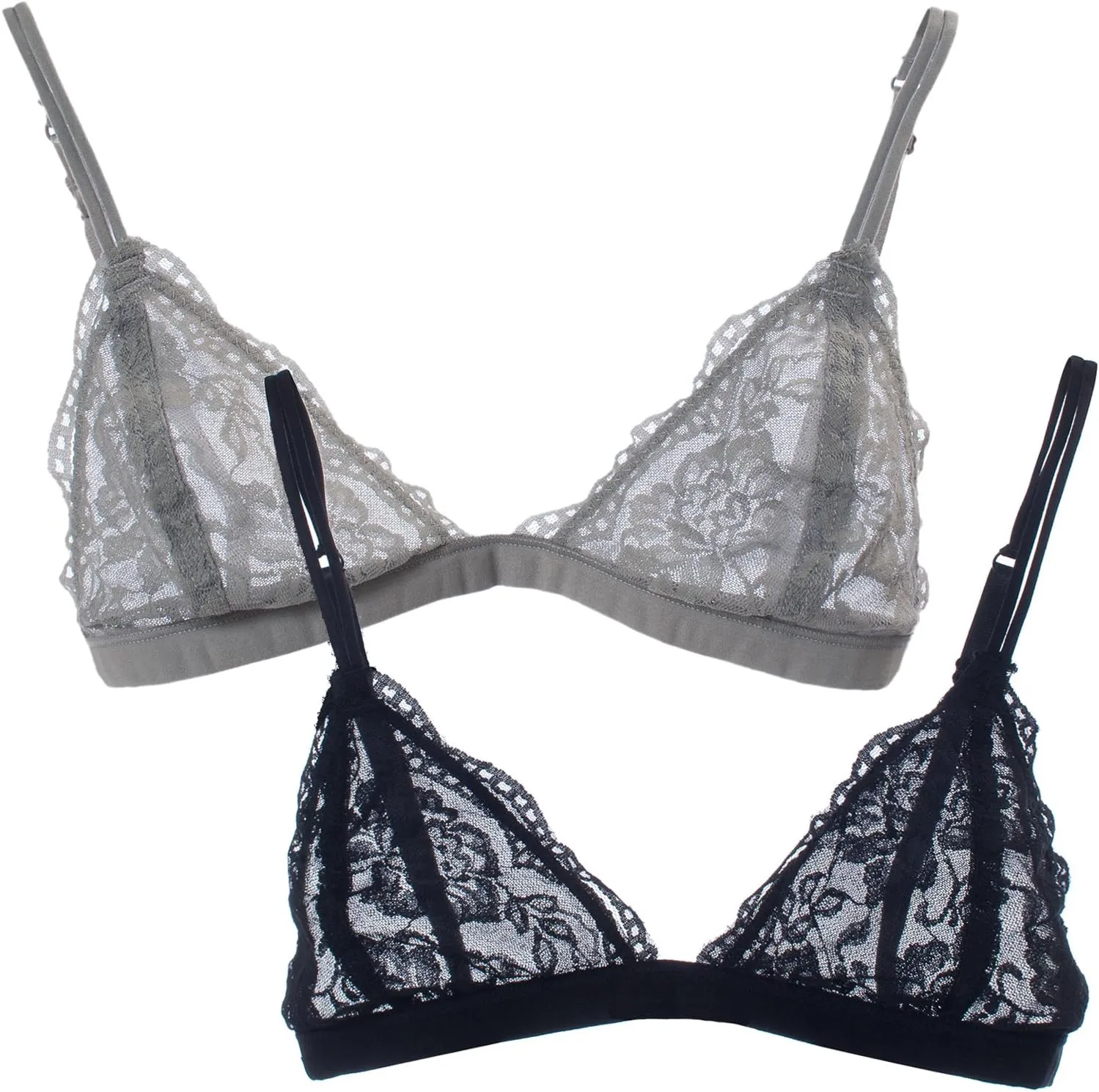 URBAN K Womens Semi Sheer Lace Sexy Bralette